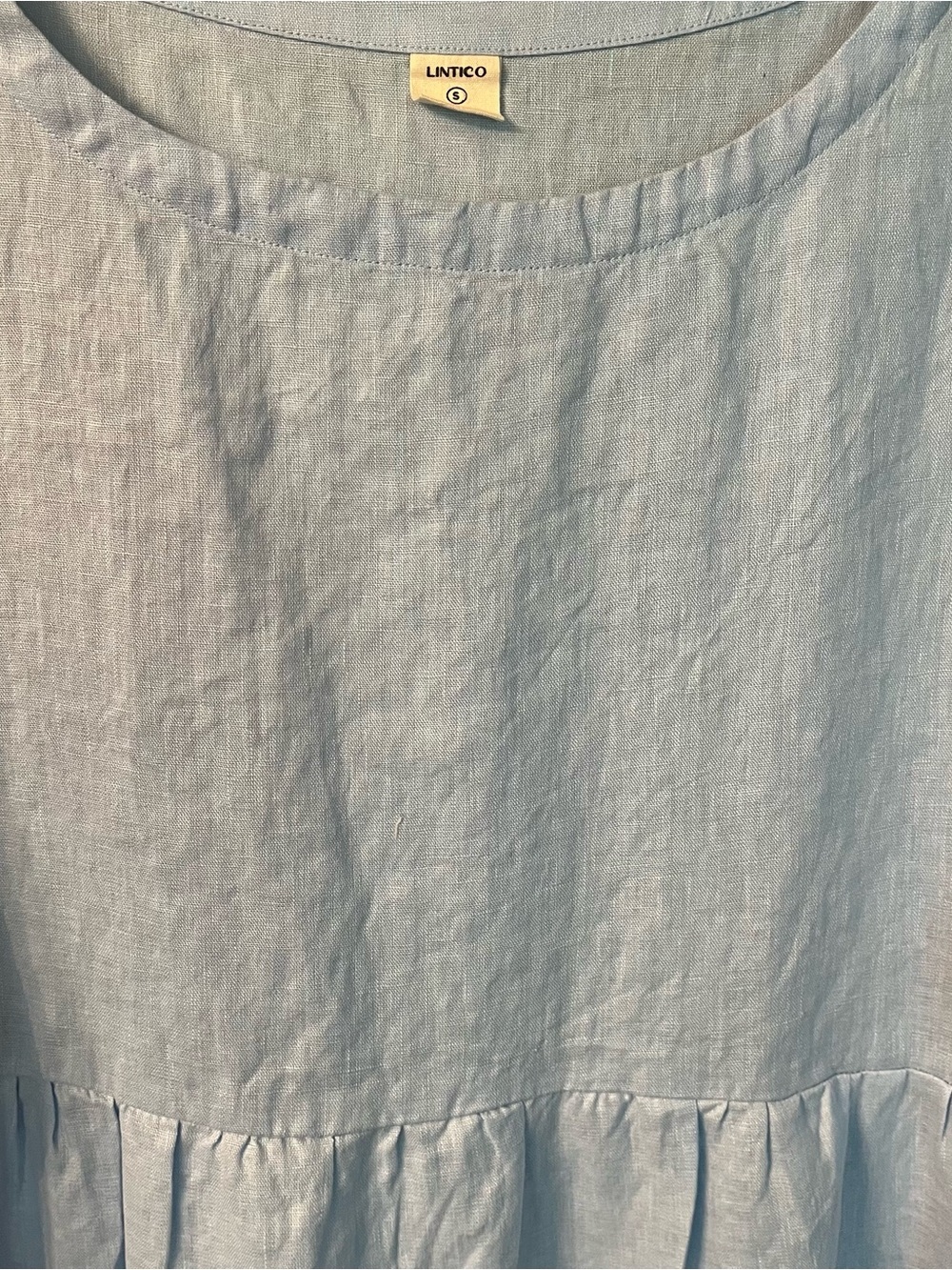 Lintico  Linen Dress Baby Blue Size Small - Picture 8 of 10